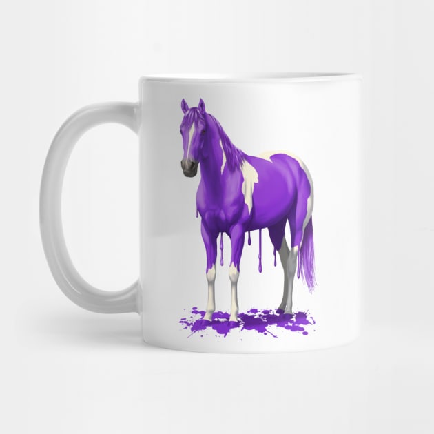 Funny Purple Pinto Dripping Wet Paint Horse by csforest